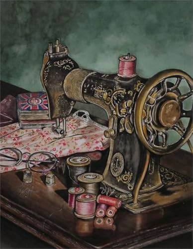 RUIYANMQ 1000 Pieces,Buntes Puzzle,Unregelmäßiges Puzzle Gifts,Retro Sewing Machines Oil Painting,Family Fun Challenge Toys,Gedächtnis- Und Wahrnehmungs Spiele Für Ältere Menschen,Dx226Zp von RUIYANMQ