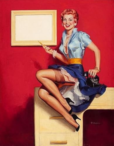 RUIYANMQ Puzzle 1000 Stück - World Warii Elvgren Girlss Oil Painting Adverts - Irregular Retro Kunst Puzzle - Spielzeug Für Senioren - Familien-Lernspiel Für Das Gedächtnis - Ex185Zx von RUIYANMQ