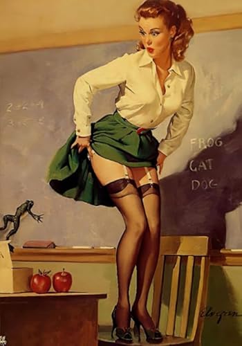 RUIYANMQ Puzzle 1000 Stück - World Warii Elvgren Girlss Oil Painting Adverts - Irregular Retro Kunst Puzzle - Spielzeug Für Senioren - Familien-Lernspiel Für Das Gedächtnis - Ex186Zx von RUIYANMQ