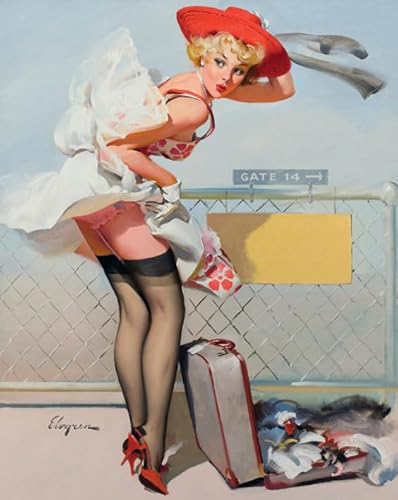 RUIYANMQ Puzzle 1000 Stück - World Warii Elvgren Girlss Oil Painting Adverts - Irregular Retro Kunst Puzzle - Spielzeug Für Senioren - Familien-Lernspiel Für Das Gedächtnis - Ex187Zx von RUIYANMQ