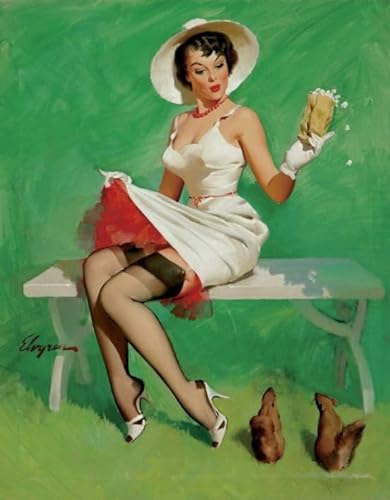 RUIYANMQ Puzzle 1000 Stück - World Warii Elvgren Girlss Oil Painting Adverts - Irregular Retro Kunst Puzzle - Spielzeug Für Senioren - Familien-Lernspiel Für Das Gedächtnis - Ex190Zx von RUIYANMQ