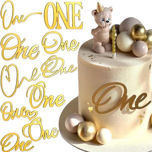 10 Stück One Cake Topper Happy Birthday Tortendeko 1. Geburtstag Mädchen Junge Geburtstagsdeko Kuchen Deko Gold Acryl Tortenaufleger One Cupcake Topper Torten Deko Babyparty Deko Torten Zubehör 10 Stück One Cake Topper Happy Birthday Tortendeko 1. Geburtstag Mädchen Junge Geburtstagsdeko Kuchen Deko Gold Acryl Tortenaufleger One Cupcake Topper Torten Deko Babyparty Deko Torten Zubehör von RUIYDZ
