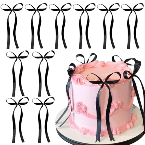 10pcs Schwarz Bogen Tortendeko Geburtstag Kuchen Deko Schleifenband Bögen Tortenaufleger Black Bow Cake Topper Hochzeit Kuchendeko Schleife Torten Deko Hochzeitstorte Deko Valentinstag Cake Decoration 10pcs Schwarz Bogen Tortendeko Geburtstag Kuchen Deko Schleifenband Bögen Tortenaufleger Black Bow Cake Topper Hochzeit Kuchendeko Schleife Torten Deko Hochzeitstorte Deko Valentinstag Cake Decoration von RUIYDZ