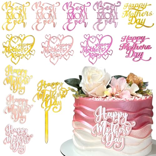 13pcs Happy Mother's Day Cake Topper Best Mom Cake Toppers Acryl Tortendeko Geburtstag Torten Deko Mama Kuchen Deko Tortenaufleger Personalisiert Muttertag Kuchendeko Muttertagsgeschenk Torten Zubehör 13pcs Happy Mother's Day Cake Topper Best Mom Cake Toppers Acryl Tortendeko Geburtstag Torten Deko Mama Kuchen Deko Tortenaufleger Personalisiert Muttertag Kuchendeko Muttertagsgeschenk Torten Zubehör von RUIYDZ