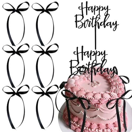 7pcs Schwarz Bögen Happy Birthday Tortendeko Geburtstag Kuchen Deko Bogen Tortenaufleger Black Bow Cake Topper Hochzeit Kuchendeko Schleife Torten Deko Geburtstagskuchen Birthday Cake Decoration 7pcs Schwarz Bögen Happy Birthday Tortendeko Geburtstag Kuchen Deko Bogen Tortenaufleger Black Bow Cake Topper Hochzeit Kuchendeko Schleife Torten Deko Geburtstagskuchen Birthday Cake Decoration von RUIYDZ