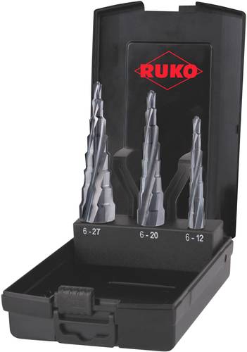 RUKO 101087PRO Stufenbohrer-Set 3teilig 6 - 12 mm, 6 - 20 mm, 6 - 27mm HSS 3-Flächenschaft 1 Set von RUKO