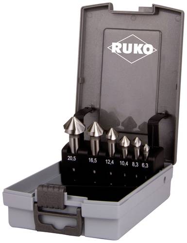 RUKO 102152ERO Kegelsenker-Set 6teilig 6.3 mm, 8.3 mm, 10.4 mm, 12.4 mm, 16.5 mm, 20.5mm HSSE-Co 5 Z von RUKO