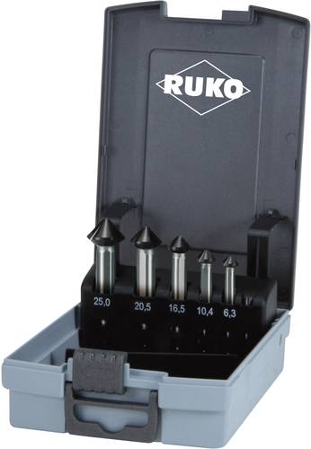 RUKO 102791PRO Kegelsenker-Set 5teilig 6.3 mm, 10.4 mm, 12.4 mm, 16.5 mm, 20.5 mm, 25mm Zylinderscha von RUKO