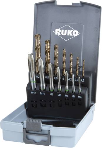 RUKO 245051RO Maschinengewindebohrer-Set 14teilig DIN 371, DIN 376 HSSE-Co 5 1 Set von RUKO