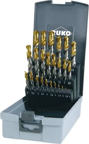 RUKO 2501215TRO HSS-G Spiralbohrer-Set 25teilig 1 mm, 1.5 mm, 2 mm, 2.5 mm, 3 mm, 3.5 mm, 4 mm, 4.5 von RUKO