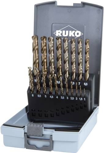 RUKO 215214RO HSSE-Co 5 Metall-Spiralbohrer-Set 19teilig DIN 338 Zylinderschaft 1 Set von RUKO