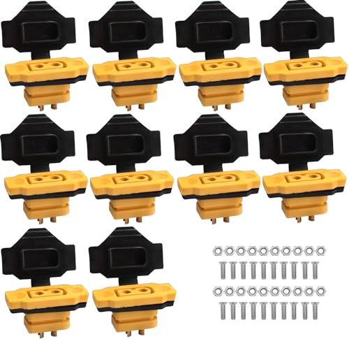 RUNCCI-YUN 10Paar XT60E-F XT60h XT-60 Hochstrom männlich Bullet Connector Kabelstecker mit Gummikappe,Schrauben Wassergeschützt für Lipo Akku XT-60 Stecker von RUNCCI-YUN