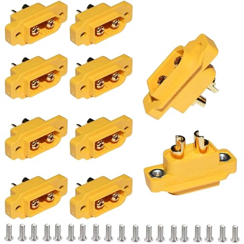 RUNCCI-YUN 10Paar XT60E-M XT-60 Stecker Männlich XT60E-M Einbaustecker lipo Batterie anschlüsse 2Pin Connector Kabelstecker für Modelle DIY von RUNCCI-YUN