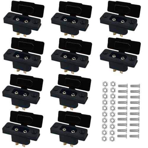 RUNCCI-YUN 10Paar XT90E-M XT90h XT90Hochstrom männlich Bullet Connector Kabelstecker mit Gummikappe,Schrauben Wassergeschützt für Lipo Akku XT-90 Stecker von RUNCCI-YUN