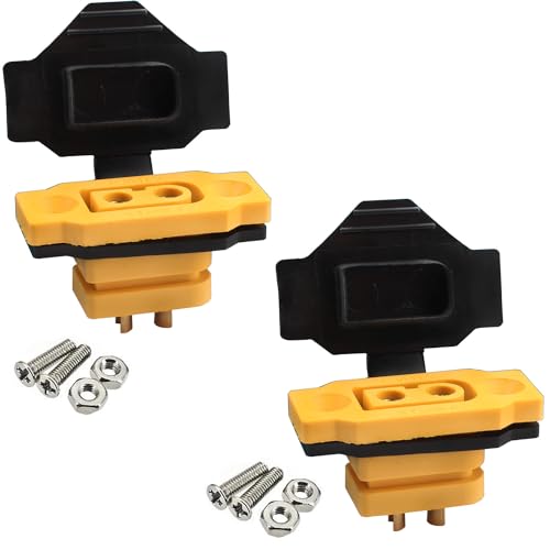 RUNCCI-YUN 2 Paar XT-60E-F XT60h XT-60 Hochstrom männlich Bullet Connector Kabelstecker mit Gummikappe,Schrauben Wassergeschützt für Lipo Akku XT-60 Stecker von RUNCCI-YUN