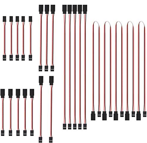 RUNCCI -YUN 25 pcs RC Servo Verlängerungskabel，JR Servoverlängerung，Servokabel，Servokabel 3 Pin Kabel ，JR Stecker Verlängerung,5 Sizes (19.7'', 11.8'', 5.9'', 3.9'') von RUNCCI-YUN