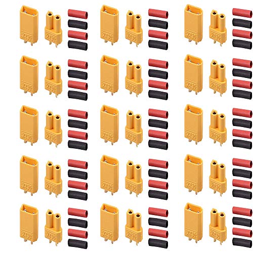 RUNCCI-YUN 30 Stück (15 Paar) XT30 Connector -XT30Männlich Weiblich Rundstecker Stecker - Hochstrom Stecker für RC Lipo Akku von RUNCCI-YUN