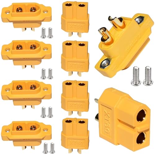 RUNCCI-YUN 5 Paar XT-60 stecker+ 5 Paar XT60E-M Einbaustecker lipo Batterie anschlüsse 2Pin Connector Kabelstecker von RUNCCI-YUN
