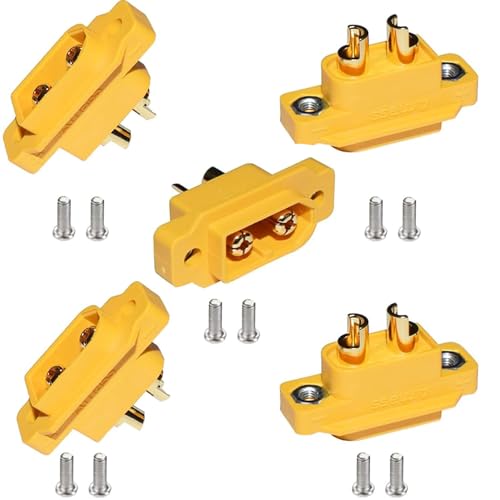 RUNCCI-YUN 5 Paar XT60E-M XT-60 Stecker Männlich XT60E-M Einbaustecker lipo Batterie anschlüsse 2Pin Connector Kabelstecker für Modelle DIY von RUNCCI-YUN