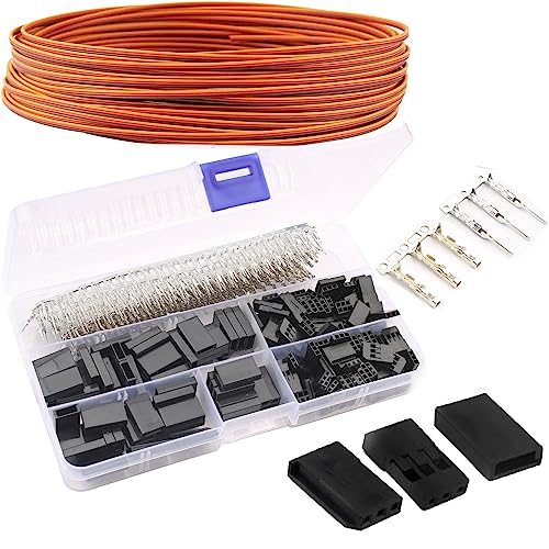 RUNCCI-YUN 60 Sets Servo Stecker,3 Pin JR stecker,RC Männlich Weiblich stecker, Dupont Stecker kit,mit 2,54mm Männlich Weiblich Dupont Stift Stecker+ 5m Servokabel für Futaba Style Servo Connector RUNCCI-YUN 60 Sets Servo Stecker,3 Pin JR stecker,RC Männlich Weiblich stecker, Dupont Stecker kit,mit 2,54mm Männlich Weiblich Dupont Stift Stecker+ 5m Servokabel für Futaba Style Servo Connector von RUNCCI-YUN