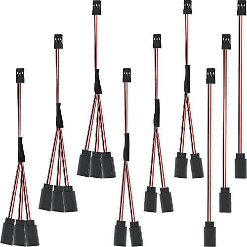 RUNCCI-YUN 9 pcs RC Servo Extension Cable, JR Servo Cable, Servo Cable, 3 Pin JST Cable, JR Plug Extension, 3 Sizes15 cm (1 to 2 Y Cable and 1 to 3 Cable) von RUNCCI-YUN