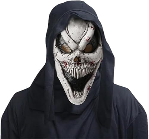 Gruselige Maske mit neuem Geister-Design, Halloween-Horror-Kostüm für Erwachsene, Geister-Gesichtsmaske Halloween-Horror-Kostüm für Kinder und Erwachsene (Geister-Gesichtsmaske) von RUNEAY