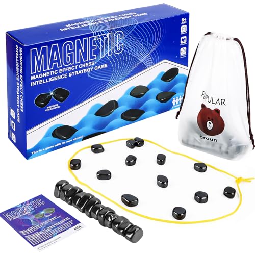 Magnetisches Schachspiel Kinder, RUNEAY Magnetspiel Tisch Schach, Magnetisches Spiel Magnet Schach Schachbrett Magnetisch für Familientreffen, Interaktive Spiele für Kinder(Seil) von RUNEAY
