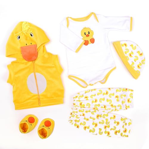 RUNGQIANY Reborn Baby Kleidung Big Yellow Duck 5 StüCk Set Passt Zu 20zoll-22zoll Reborn Baby Mildes HandgefüHl Und Waschbar Reborn Baby Puppe 55cm Kleidung Jungen Und MäDchen Reborn Puppe Kleidung RUNGQIANY Reborn Baby Kleidung Big Yellow Duck 5 StüCk Set Passt Zu 20zoll-22zoll Reborn Baby Mildes HandgefüHl Und Waschbar Reborn Baby Puppe 55cm Kleidung Jungen Und MäDchen Reborn Puppe Kleidung von RUNGQIANY