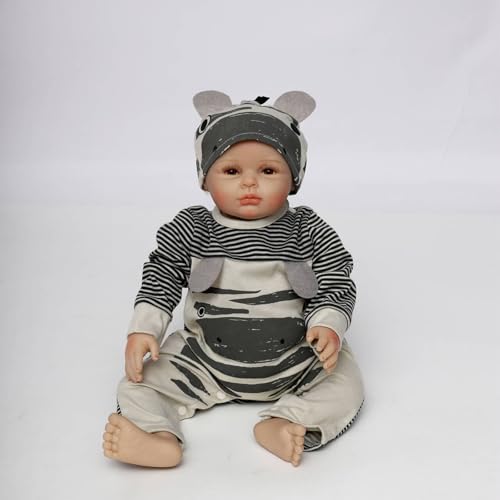 RUNGQIANY Reborn Babypuppe Mit Zebra-Design Outfit, Gestreifter Strampler Mit MüTze, Lebensechte Sammelpuppe Reborn Puppe 20 Zoll 50 cm Reborn Baby Jungen & MäDchen Spielzeug Geschenk RUNGQIANY Reborn Babypuppe Mit Zebra-Design Outfit, Gestreifter Strampler Mit MüTze, Lebensechte Sammelpuppe Reborn Puppe 20 Zoll 50 cm Reborn Baby Jungen & MäDchen Spielzeug Geschenk von RUNGQIANY
