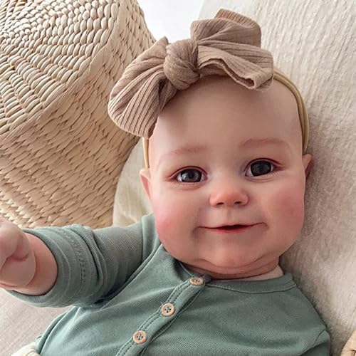 RUNGQIANY Simulation Reborn Baby 55 cm 22 Zoll Lebensecht Soft Vinyl Silicone Mädchen Handmade Reborn Toddler Dolls Newborn Eraser Reborn Boy Girl Toy 3+ Jahre (Groß Reborn Puppe 55 cm) von RUNGQIANY