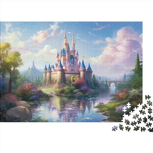 Hölzern Puzzle - Beauty Magic World - 1000 Teile Puzzle Für Erwachsene, Holzpuzzle Mit Schloss von RUNPAW