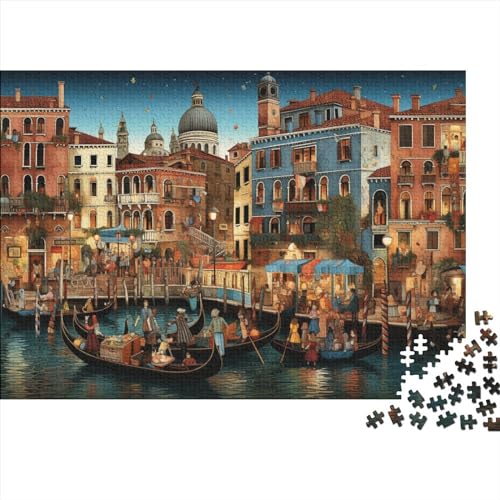 Hölzern Puzzle Venedig 300 Piece Puzzle for Adults and Children Aged 14 and Over, Puzzle with Bunte Bilder 300pcs (40x28cm) von RUNPAW