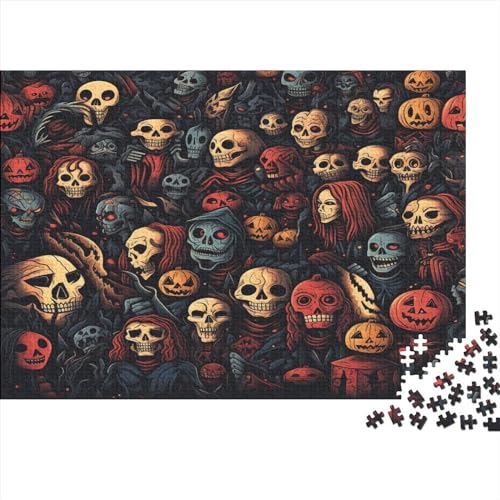 Puzzle 1000 Teile Halloween Elemente - Farbenfrohes Puzzle Für Erwachsene in Bewährter Qualität (Horror) 1000pcs (75x50cm) von RUNPAW