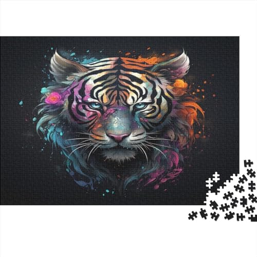 Puzzle 500 Teile Bunt, Tiger - Farbenfrohes Puzzle Für Erwachsene in Bewährter Qualität (Schädel) 500pcs (52x38cm) von RUNPAW