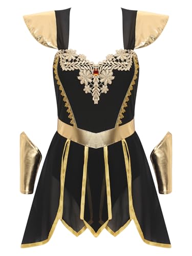 RUNQHUI Damen Antike Griechisch Römische Kostüm Krigerin Toga Umhang Kleid mit Armbändern Gold Halloween Fasching Karneval Cosplay Verkleidung S-XL Schwarz L RUNQHUI Damen Antike Griechisch Römische Kostüm Krigerin Toga Umhang Kleid mit Armbändern Gold Halloween Fasching Karneval Cosplay Verkleidung S-XL Schwarz L von RUNQHUI