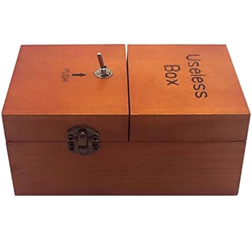Wooden Useless Box, Lassen Sie Mich Allein Maschine Kasten, Macht Sich Selbst Fertig Zusammengebaut Funny Toy für Geburtstag und Party Geschenk Toy Game Kreative Erwachsene Lustige Geschenk Spaß Party von RUNQIN OUTDOOR