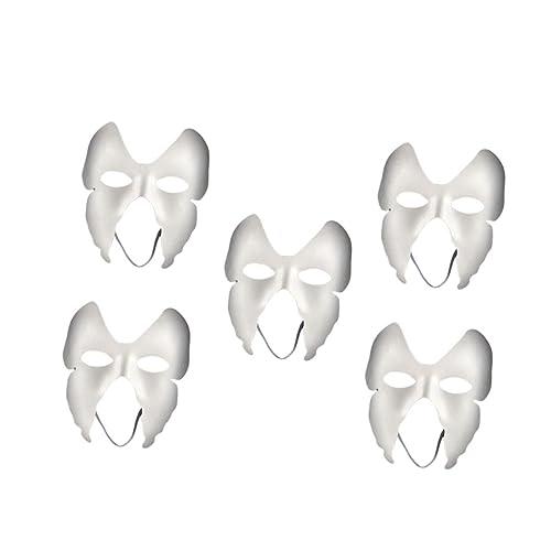 RUNROTOO 5 Stk Umweltfreundliche Maske Halloween-maske Einfache Partymaske Leeres Cosplay Handgemalt Einfache Maske Halloween-kostüme-maske Kabuki Papier Männer Und Frauen Weiß Kleidung von RUNROTOO