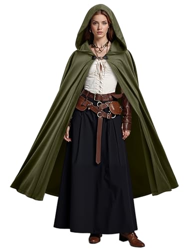 RUODON Mittelalterlicher Kapuzenumhang für Damen und Herren, Vintage-Umhang mit Kapuze für Halloween, Renaissance, Mittelalter, Cosplay RUODON Mittelalterlicher Kapuzenumhang für Damen und Herren, Vintage-Umhang mit Kapuze für Halloween, Renaissance, Mittelalter, Cosplay von RUODON