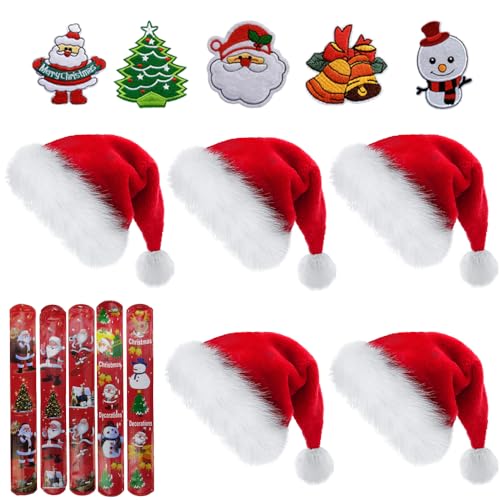 RURIZHONGTIAN Weihnachtsmütze,weihnachtsmütze erwachsene,5 Stück nikolausmütze Rot,Weihnachten Mütze Set,Nikolausmütze Plüsch,weihnachts mütze,weihnachtsmann mützen RURIZHONGTIAN Weihnachtsmütze,weihnachtsmütze erwachsene,5 Stück nikolausmütze Rot,Weihnachten Mütze Set,Nikolausmütze Plüsch,weihnachts mütze,weihnachtsmann mützen von RURIZHONGTIAN