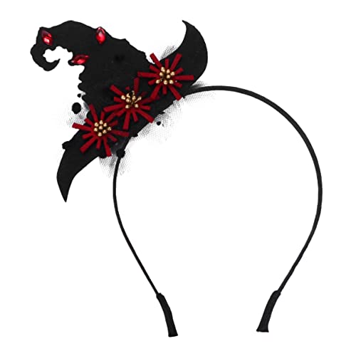 RVHAOODI 1 -pC -Kappe geformtes Stirnband für Halloween -Party Leichtes schwarzes und rotes Haarband für Kostüme tägliche Kleidung und Outdoor -Aktivitäten von RVHAOODI