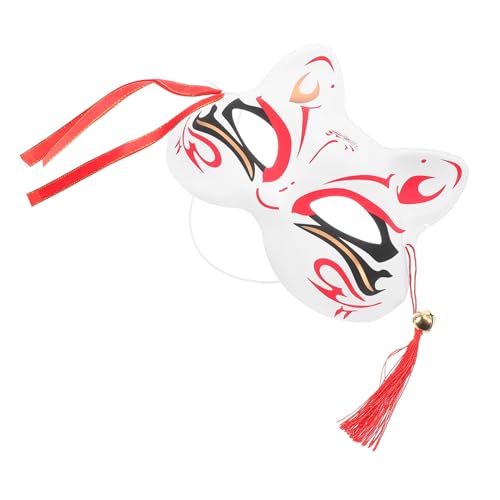 RVHAOODI Handgefertigte Plastik japanische Fuchsmaske halbe Gesichtsmaske für Frauen Halloween und Karnevalkostüm von RVHAOODI