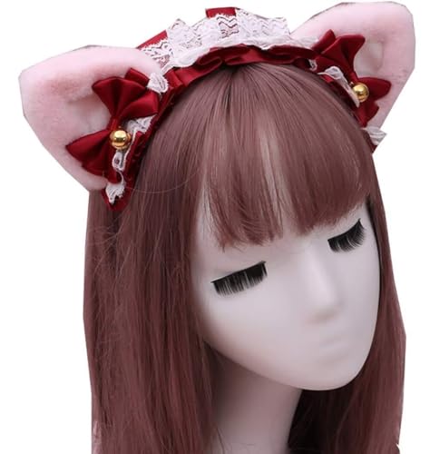RVHAOODI Tier Anime Kunstfell Fuchs Wolf Bären Katzenhund Ohren Stirnband mit Glocken RVHAOODI Tier Anime Kunstfell Fuchs Wolf Bären Katzenhund Ohren Stirnband mit Glocken von RVHAOODI