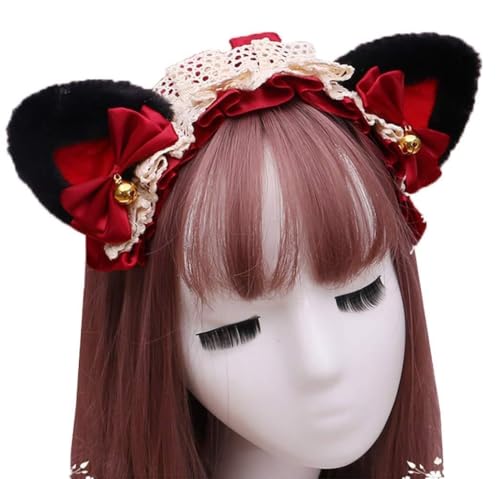 RVHAOODI Tier Anime Kunstfell Fuchs Wolf Bären Katzenhund Ohren Stirnband mit Glocken RVHAOODI Tier Anime Kunstfell Fuchs Wolf Bären Katzenhund Ohren Stirnband mit Glocken von RVHAOODI