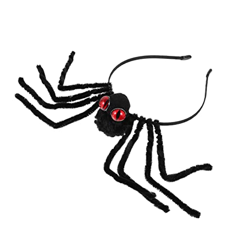 Spinnenstirnband Spider Hut Kopf Halloween Spider Halloween Stirnband einzigartige Haarband Goth Stirnbänder Damen Stirnbänder einzigartige Haardekoration Halloween Prop Spiders Polyester Rot von RVHAOODI
