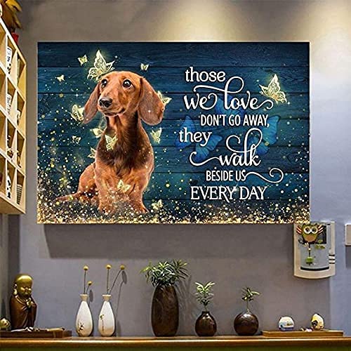 Holzpuzzle Dackel Hund Schmetterlinge Those We Love Don't Go Away They Walk Beside Us Every Day Puzzle for Adults Kids Toys Gift Party Challenging Entertainment Props 1000 Piece von RVLPZM