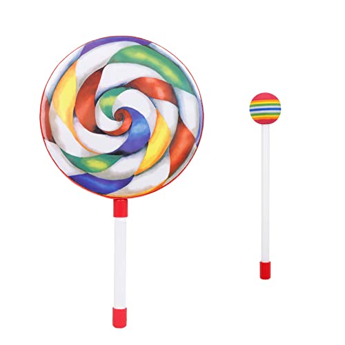 Bunte Trommeln und Zuckerstangen Handtrommel für Kinder, Musik-Soundwerkzeug, Schlaginstrument für Schulbänder Bunte Trommeln und Zuckerstangen Handtrommel für Kinder, Musik-Soundwerkzeug, Schlaginstrument für Schulbänder von RWAJZAX