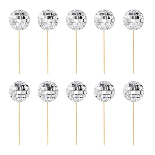 Kuchentopper 70er Jahre Disco Tem Spiegel Nachtspiegel Party Dekoration 10 Stück Kuchen Picks von RWAJZAX