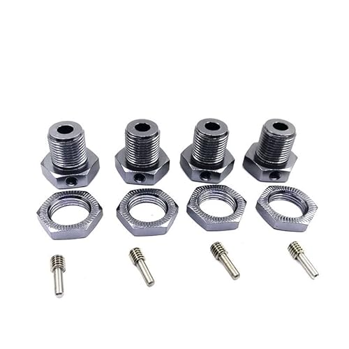 17-mm-Rad-Sechskant-Nabenadapter aus Metall 5353 for Traxxas E-Revo E-Maxx T-Maxx Revo 3.3 Slayer Pro 4x4 Summit XO-1 RC-Auto-Upgrade-Teile(Grey) von RWEQUTES