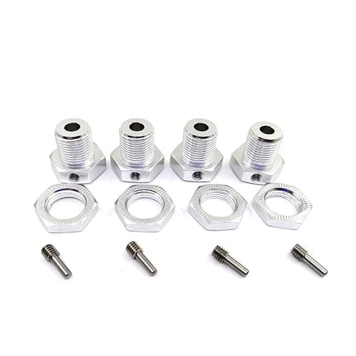 17-mm-Rad-Sechskant-Nabenadapter aus Metall 5353 for Traxxas E-Revo E-Maxx T-Maxx Revo 3.3 Slayer Pro 4x4 Summit XO-1 RC-Auto-Upgrade-Teile(Silver) von RWEQUTES
