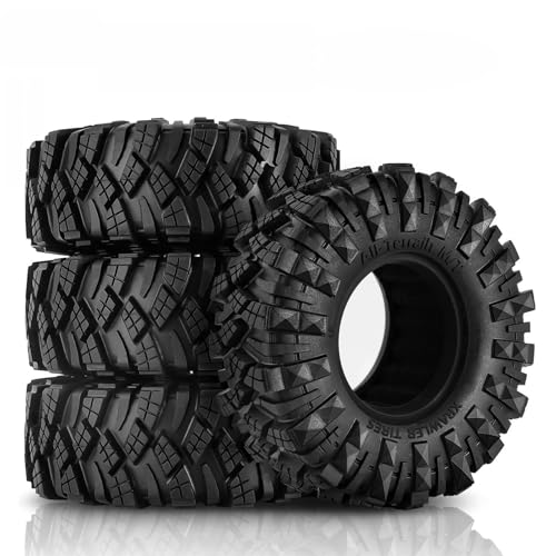 4PCS 110mm Schlamm Gelände 1,9 "Gummi Reifen Rad Reifen for 1/10 RC Crawler Auto Axial SCX10 pro Capra Traxxas TRX4 RC4WD D90 Redcat von RWEQUTES